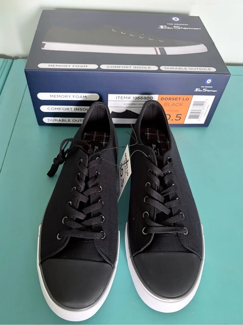 Ben Sherman Men’s Dorset Lo Canvas Sneakers - Black - Size 10.5- NIB / NWT
